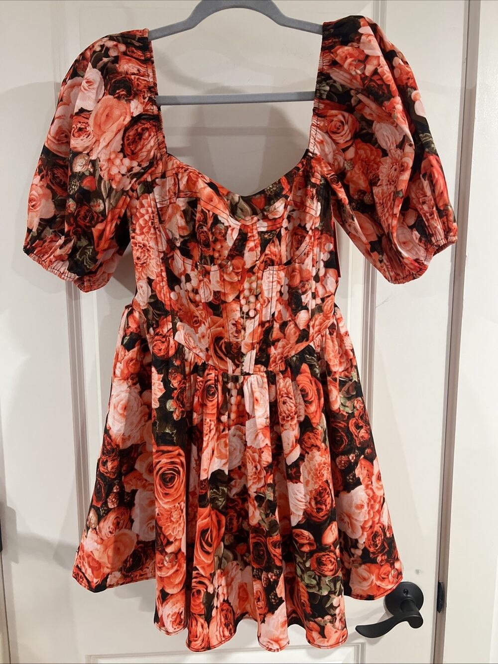 NWT Buddy Love Corset Flirty Fun Floral Roses RED Dress Small